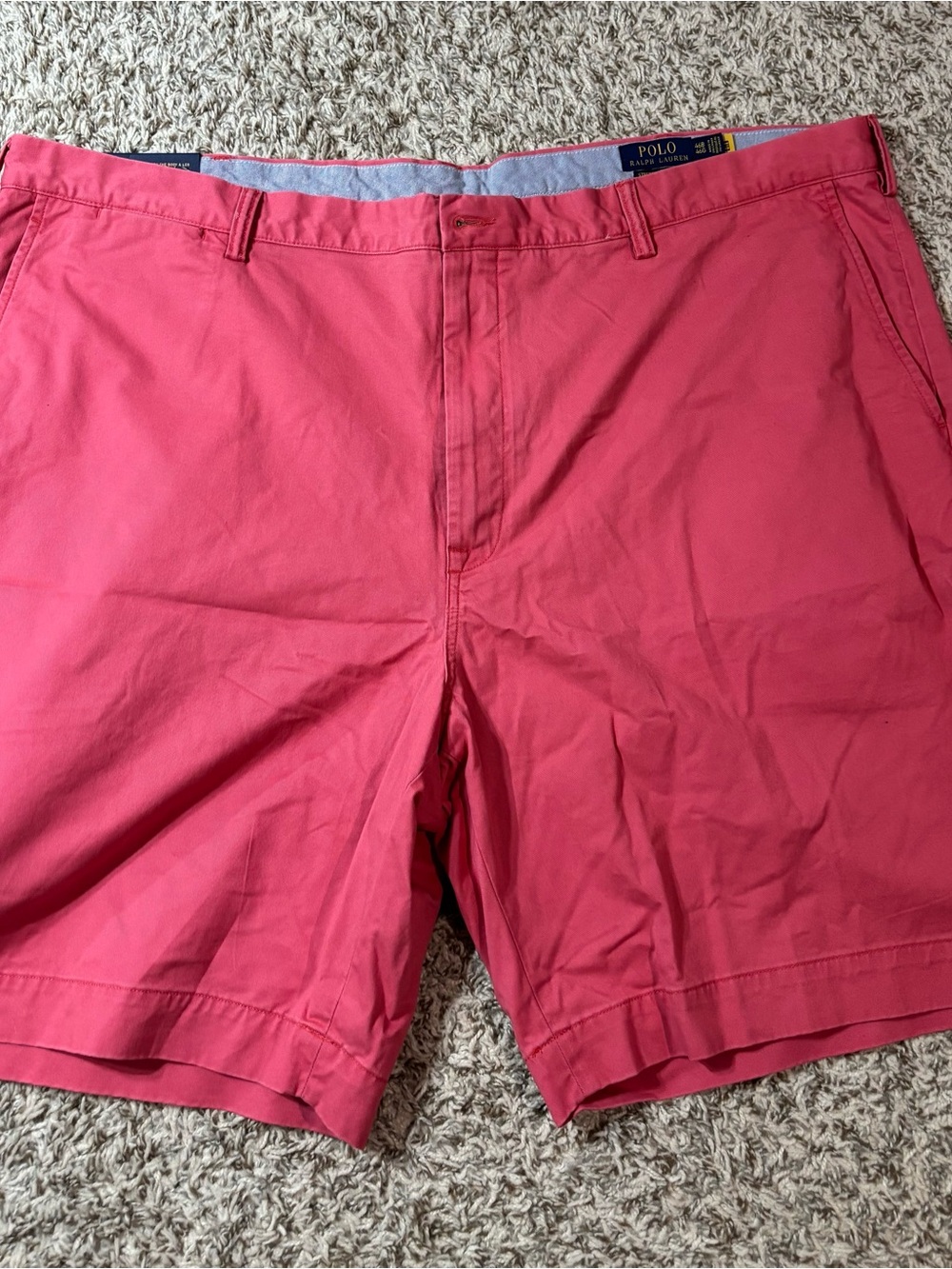 Ralph Lauren Men’s Coral Pink Flat-Front Chino Shorts